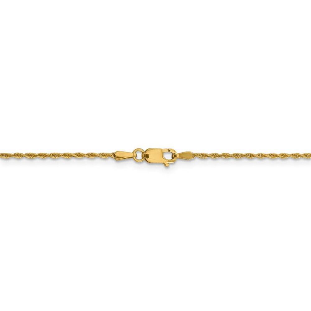 1.3mm 14k Yellow Gold Solid Loose Rope Chain Necklace, 18 Inch - Picture 4 of 8